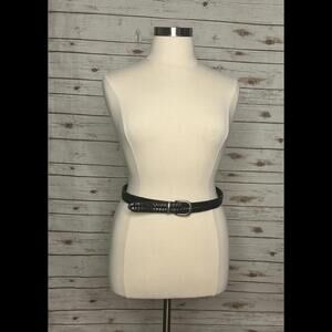 Coach classic black woven braided leather belt Size 36